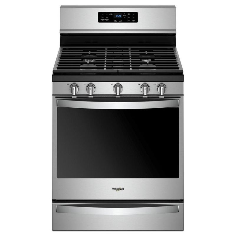 Estufa-al-piso-a-gas-30--con-5-quemadores-WFG775H0HZ-Acero-inoxidable-Frontal